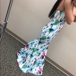 Floral Mermaid Prom Dress